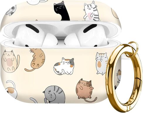 Compatible with AirPod Pro Case 2nd/1st Gen (2023/2022/2019),Shockproof Protective Cover with Keychain for Women,Cute Charging Case for Airpod Pro 2/1(Cute Colorful Cat) in Saudi Arabia