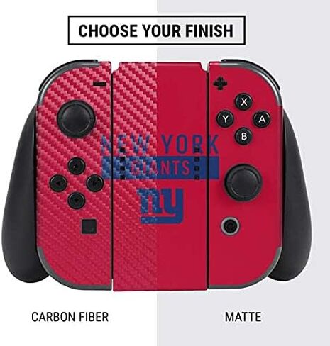 ملصق Skinit المخصص للألعاب متوافق مع حزمة Nintendo Switch - تصميم سلسلة الأداء الأحمر NFL New York Giants المرخص رسميًا in Saudi Arabia