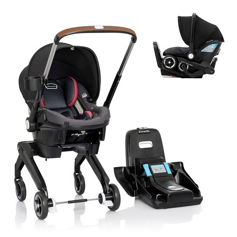 Evenflo Shyft DualRide Infant Car Seat and Stroller Combo with Carryall Storage (Sylva Pink) in Saudi Arabia