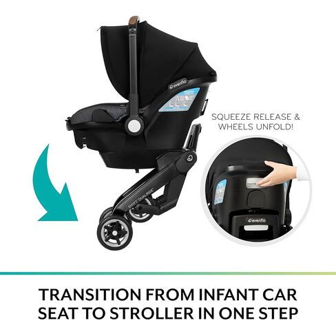Evenflo Shyft DualRide Infant Car Seat and Stroller Combo with Carryall Storage (Sylva Pink) in Saudi Arabia