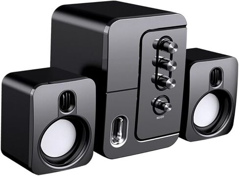 مكبرات صوت للكمبيوتر المكتبي بمنفذ USB مع صوت محيطي ثلاثي الأبعاد وجهير عميق، مكبر صوت مكتبي محمول ومتعدد الاستخدامات لأجهزة الكمبيوتر المحمول والكمبيوتر الشخصي، أسود in Kuwait