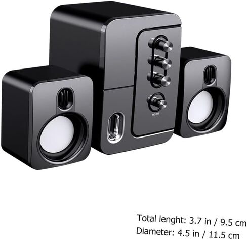 مكبرات صوت للكمبيوتر المكتبي بمنفذ USB مع صوت محيطي ثلاثي الأبعاد وجهير عميق، مكبر صوت مكتبي محمول ومتعدد الاستخدامات لأجهزة الكمبيوتر المحمول والكمبيوتر الشخصي، أسود in Kuwait