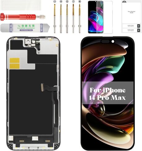مجموعة استبدال شاشة TFT لهاتف iPhone 14 Pro Max لهاتف iPhone 14 Pro Max LCD محول رقمي لشاشة iPhone 14 Pro Max A2651 مجموعة شاشة تعمل باللمس A2894 A2893 A2895 أسود in Saudi Arabia