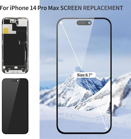 مجموعة استبدال شاشة TFT لهاتف iPhone 14 Pro Max لهاتف iPhone 14 Pro Max LCD محول رقمي لشاشة iPhone 14 Pro Max A2651 مجموعة شاشة تعمل باللمس A2894 A2893 A2895 أسود in Saudi Arabia