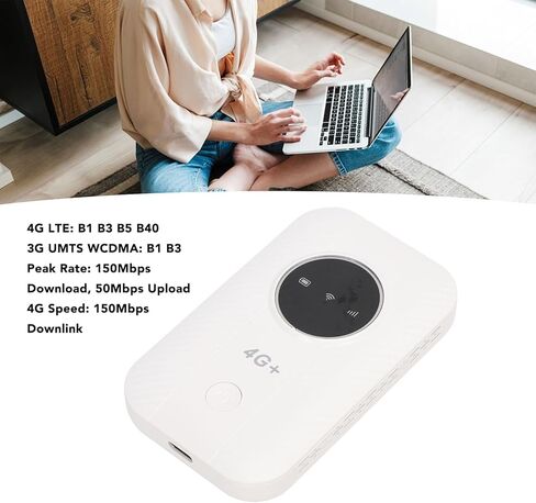 4G LTE Mobile Hotspot, Portable WiFi with 3650mAh Battery SIM Card Slot, Up to 10 Users Connect for Travel, 150Mbps Download for 7 8 10 for Linux, Ideal Holiday Travel in Saudi Arabia