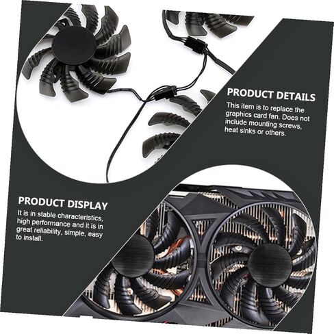 TEHAUX Replacement 75mm Gpu Air Cooler Fan Pld08010s12h for Graphics Card Cooling, Video Card Cooler Compatible with Gaming PC Internal Components in Saudi Arabia