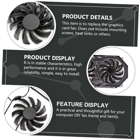 TEHAUX Replacement 75mm Gpu Air Cooler Fan Pld08010s12h for Graphics Card Cooling, Video Card Cooler Compatible with Gaming PC Internal Components in Saudi Arabia