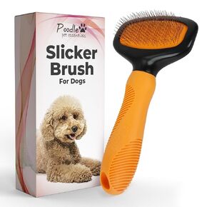 Poodle Pet Slicker Brush for Small and Large Dogs Pet Hair Remover | Effectively and Effortlessly Removes Tangles, Mats, and Loose Hair | for Short or Long Hair in Saudi Arabia