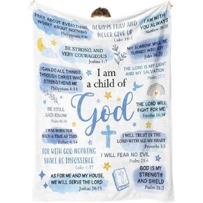 Baptism Gifts for Boys, I Am a Child of God Blanket, Christian Gifts for Men Birthday, Teen Boy Gifts Trendy Stuff, Inspirational Confirmation & First Communion Gifts for Boys (80 * 60) in Kuwait