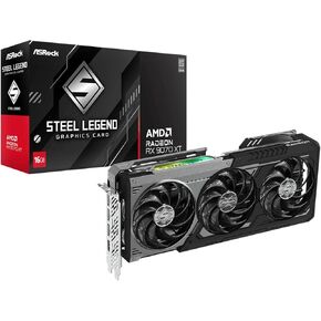 ASRock AMD Radeon RX 9070 XT Steel Legend Dark 16GB GDDR6 256-bit, 2970MHz Boost, PCIe 5.0, 3xDP2.1+HDMI2.1, Triple-Fan, Metal Backplate, RGB Sync, DirectX12 Ultimate, RDNA4, 2x8-Pin in Saudi Arabia
