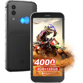 هاتف Unifone S62 متين غير مقفل (128 جيجابايت، 4 جيجابايت) 5.7 بوصة IP68 هاتف ذكي أندرويد مقاوم للماء، كاميرا مزدوجة 12 ميجابكسل، بطارية طوال اليوم، NFC، فتح بصمة الإصبع، فتحة Snapdragon 660 Nano (أسود) in Kuwait