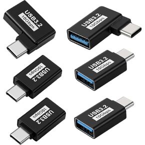 6 حزم محول USB C إلى USB، USBC ذكر إلى USB3.2 أنثى محول OTG بزاوية قائمة 10 جيجابت في الثانية USB3.2 متوافق مع الكمبيوتر اللوحي والهاتف والأجهزة الأخرى من النوع C in Kuwait