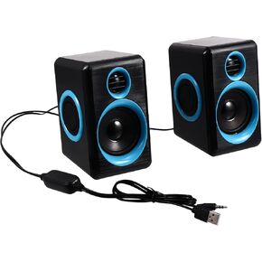 صندوق مكبر صوت صغير USB 2.0 لأجهزة الكمبيوتر المحمول والكمبيوتر المكتبي، مكبر صوت صغير للصوت المحيطي مع مصدر طاقة تيار مستمر 5 فولت للاستخدام المنزلي والمكاتب in Kuwait