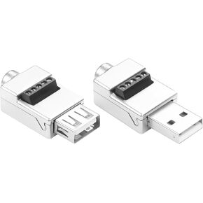 قطعتان من قابس موصل USB 2.0 بدون لحام، USB 2.0 ذكر/أنثى إلى 5 دبابيس محول بدون لحام، اكتب لوحة لحام من أجل DIY، كابلات توصيل USB، لوحات المفاتيح in Kuwait