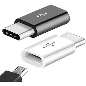 محول USB C إلى Micro USB، محول USB من النوع C، موصل تحويل USB صغير إلى النوع C بسرعة عالية، متوافق مع Samsung Galaxy S7 S6 J7 Note 5 Kindle Ps4 والمزيد (أسود وأبيض) in Kuwait
