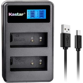 Kastar USB LCD شاحن مزدوج لباناسونيك DMW-BLE9 DMW-BLE9E DMW-BLE9PP DMW-BLG10 DMW-BLG10E DE-A98 DE-A99B Leica BP-DC15 وباناسونيك لوميكس DMC-GF3 لوميكس DMC-GF5 لوميكس DMC-GF6 لوميكس DMC-GX7 in Kuwait