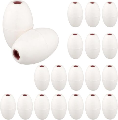 JAPCHET 20 Pack Oval Water Floats, 3.5" x 5.5" Fishing Marker Buoys, 0.7" Hole Deep Water Fishing Float White Rope Float for Boats Anchor Lines Swimming Pool Kayak Crabbing Dock in Saudi Arabia