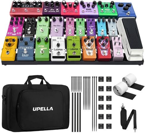 Guitar Pedal Board with Carry Bag Hook Loop, Aluminum Alloy Lightweight Effect Pedalboard 15'' x 5.7'' Black in Saudi Arabia