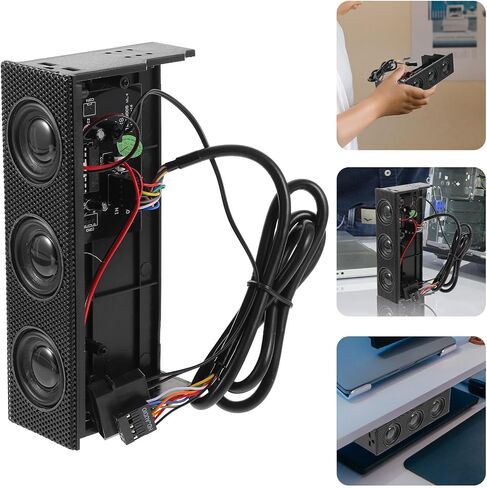 Front Panel Speaker for PC Computer Front Panel Loudspeaker Stereo Surround Sound Music Speaker for Desktop Computer Case Black in Kuwait