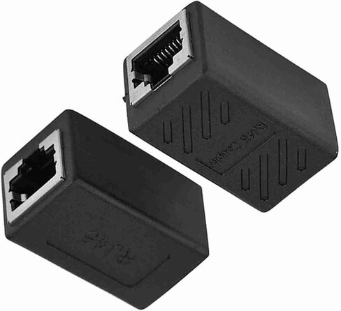 Dioche RJ45 أنثى إلى أنثى شبكة LAN محول مقرنة إيثرنت موسع موصل خفيف الوزن تصميم مدمج لنقل بيانات مستقر عالي السرعة في المنزل وشبكات تكنولوجيا المعلومات باللون الأسود in Kuwait