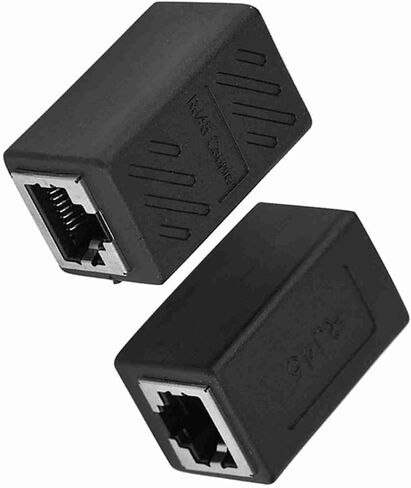 Dioche RJ45 أنثى إلى أنثى شبكة LAN محول مقرنة إيثرنت موسع موصل خفيف الوزن تصميم مدمج لنقل بيانات مستقر عالي السرعة في المنزل وشبكات تكنولوجيا المعلومات باللون الأسود in Kuwait