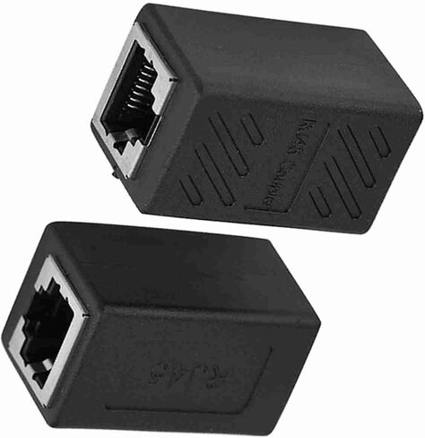 Dioche RJ45 أنثى إلى أنثى شبكة LAN محول مقرنة إيثرنت موسع موصل خفيف الوزن تصميم مدمج لنقل بيانات مستقر عالي السرعة في المنزل وشبكات تكنولوجيا المعلومات باللون الأسود in Kuwait