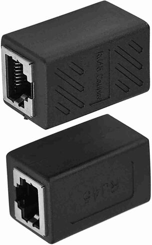Dioche RJ45 أنثى إلى أنثى شبكة LAN محول مقرنة إيثرنت موسع موصل خفيف الوزن تصميم مدمج لنقل بيانات مستقر عالي السرعة في المنزل وشبكات تكنولوجيا المعلومات باللون الأسود in Kuwait