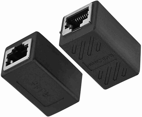 Dioche RJ45 أنثى إلى أنثى شبكة LAN محول مقرنة إيثرنت موسع موصل خفيف الوزن تصميم مدمج لنقل بيانات مستقر عالي السرعة في المنزل وشبكات تكنولوجيا المعلومات باللون الأسود in Kuwait