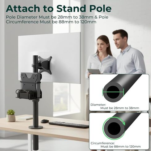 Yimaut قابل للتعديل جهاز كمبيوتر صغير Vesa Mount Bracket خلف الشاشة، تحت المكتب، متصل بذراع الشاشة، الجدار أو عمود الحامل لـ HP، Dell، KAMRUI، Mac Mini، GMKtec، صناديق الكابلات، موجهات Wi-Fi ووحدات المعالجة المركزية الصغيرة in Kuwait