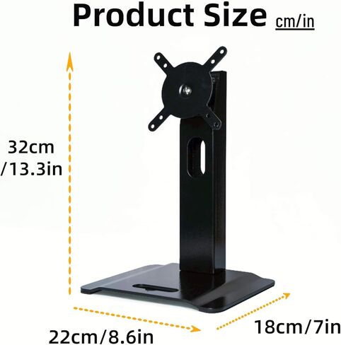 حامل سطح المكتب المعدني متوافق مع Echo Show 15 (الجيل الأول والثاني) Show 21 حامل دوار قابل للتعديل، دوران 360 درجة زاوية إمالة 60 درجة، مناسب للشاشات العالمية 13-32 بوصة (أسود) in Kuwait