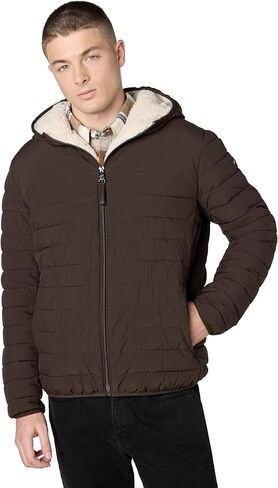 Calvin Klein mens Lightweight Packable Down Jacket With Fleece Bib and Removable Hood in Saudi Arabia