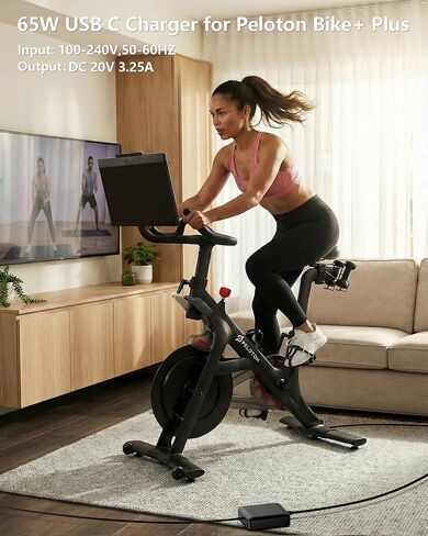 65W USB-C Charger Compatible with Peloton Bike Plus PLTN-TTR01 PL-02 FSP065-APDC8R01, 20V/3.25A Power Adapter with 10.8FT Cord in Kuwait