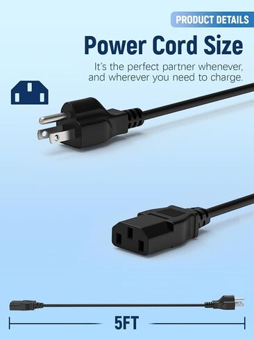 كابل سلك طاقة تيار متردد متوافق مع محطة الطاقة المحمولة Anker SOLIX C300 C300X in Kuwait