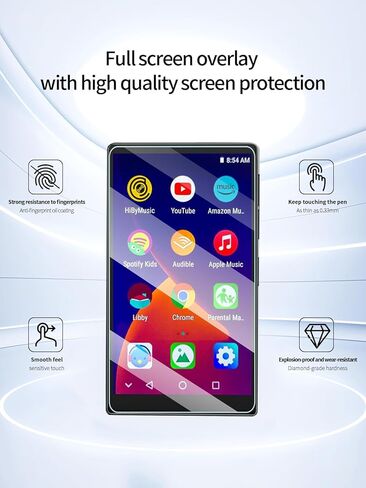 واقي شاشة لمشغل MP3 MP4 بشاشة تعمل باللمس مقاس 4 بوصات من Adevena M308، طبقة مقاومة للخدش عالية الدقة، شفافة عالية الدقة، خالية من الفقاعات مع مجموعة تركيب سهلة، 3 عبوات. in Kuwait
