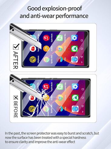 واقي شاشة لمشغل MP3 MP4 بشاشة تعمل باللمس مقاس 4 بوصات من Adevena M308، طبقة مقاومة للخدش عالية الدقة، شفافة عالية الدقة، خالية من الفقاعات مع مجموعة تركيب سهلة، 3 عبوات. in Kuwait