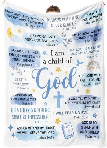 Baptism Gifts for Boys, I Am a Child of God Blanket, Christian Gifts for Men Birthday, Teen Boy Gifts Trendy Stuff, Inspirational Confirmation & First Communion Gifts for Boys (80 * 60) in Kuwait