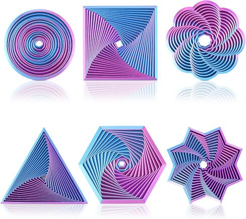 6 Pcs Fractal Fidget Hexagon 3D Printed Fidgets Stress Relief Sensory Tool Colorful Whirling Spiral Mindful Meditation Tool for ADHD Autism Anxiety Relief Christmas Birthday Gift in Saudi Arabia