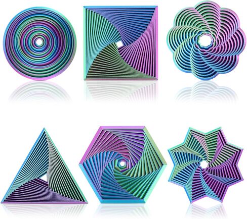 6 Pcs Fractal Fidget Hexagon 3D Printed Fidgets Stress Relief Sensory Tool Colorful Whirling Spiral Mindful Meditation Tool for ADHD Autism Anxiety Relief Christmas Birthday Gift in Saudi Arabia