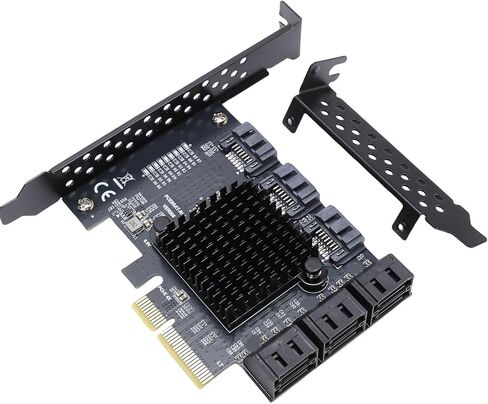 بطاقة توسيع PUSOKEI PCIe 4X إلى 9 منافذ، محول القرص الصلب PCIe GEN3 بسرعة 6 جيجابت في الثانية مع تبديل سريع NCQ AHCI، من أجل Wins 10 11 2003 in Kuwait