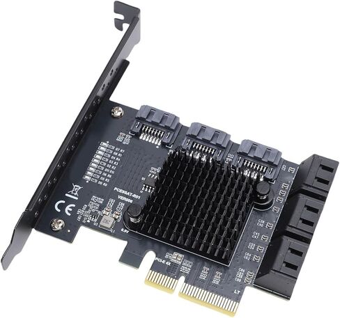 بطاقة توسيع PUSOKEI PCIe 4X إلى 9 منافذ، محول القرص الصلب PCIe GEN3 بسرعة 6 جيجابت في الثانية مع تبديل سريع NCQ AHCI، من أجل Wins 10 11 2003 in Kuwait