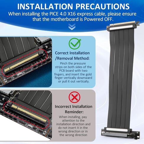 كابل تمديد PCI-E 4.0 لـ RTX4090 RTX4080 RX7900XTX 90 درجة إلى 90 درجة لـ M.2/ WiFi/الشبكة/USB/بطاقات الصوت PCIe 4.0 x16 ملحقات كابل Riser أجزاء إصلاح لـ xx-10cm (300 مم) in Saudi Arabia