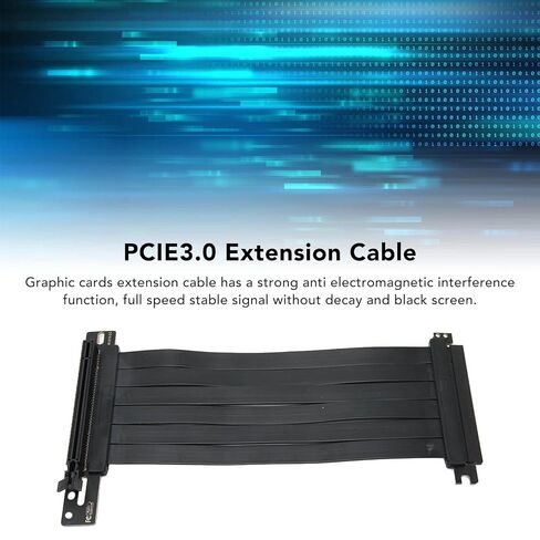 كابل تمديد EBTOOLS PCI Express، مستقيم 90 درجة، تحسين قوة التثبيت، مطلي بالذهب، إشارة مستقرة، التوصيل والتشغيل، متوافق مع أجهزة PCIE وبطاقات الرسومات، طول 7.9 بوصة in Saudi Arabia