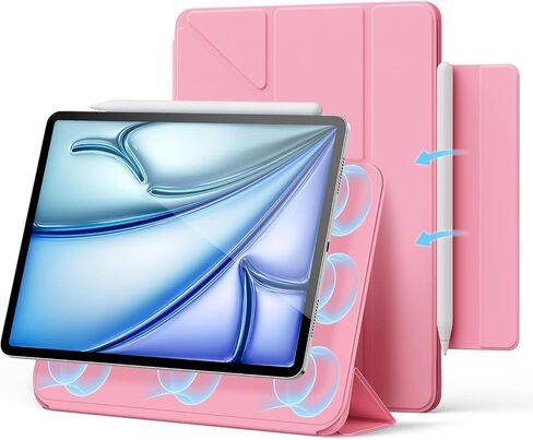 Case for iPad Air 13(M3 2025/M2 2024)&iPad Pro 12.9 (6th,5th,4th,3rd Gen),Powerful Magnetic Attachment,Slim Trifold Stand Case,Auto Wake/Sleep,Durable Protection（Black） in Saudi Arabia