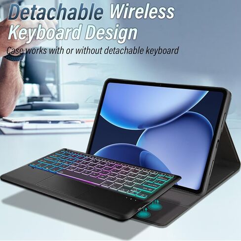 Touchpad Keyboard Case for OnePlus Pad 3 13.2 Inch (2025), 3-Zone Backlight Detachable Wireless Trackpad Keyboard with PU Premium Folio Case for 13.2" OnePlus Pad 3 2025 Tablet in Saudi Arabia