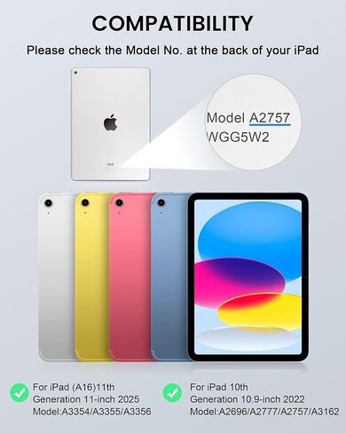 حافظة لوحة المفاتيح Trackpad لجهاز iPad (A16) 11th 2025 /10th Gen 2022، حافظة لوحة مفاتيح مغناطيسية خفيفة للغاية وقابلة للتدوير والفصل، حافظة لوحة مفاتيح بإضاءة خلفية بـ 7 ألوان لجهاز iPad 11th 11 بوصة /10th 10.9 بوصة، صورة/مناظر طبيعية in Saudi Arabia