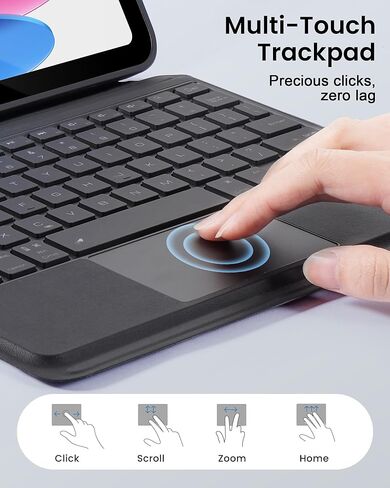 حافظة لوحة المفاتيح Trackpad لجهاز iPad (A16) 11th 2025 /10th Gen 2022، حافظة لوحة مفاتيح مغناطيسية خفيفة للغاية وقابلة للتدوير والفصل، حافظة لوحة مفاتيح بإضاءة خلفية بـ 7 ألوان لجهاز iPad 11th 11 بوصة /10th 10.9 بوصة، صورة/مناظر طبيعية in Saudi Arabia