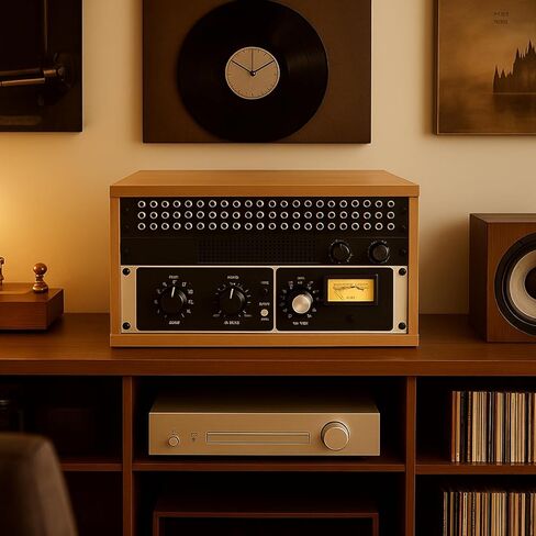 4U Wooden Studio Rack for Pro Audio Gear 4u Audio Rack Case in Oak Finish Compact Efficient Desktop Storage Protect Equipment Studio Control Home Room Use (Wood) in Saudi Arabia