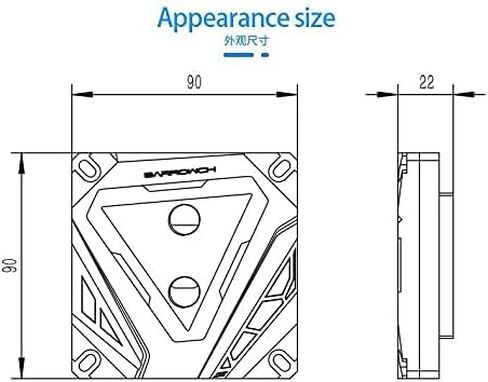 Barrowch M Series CPU Water Block 115X 1200 X99/X299CPU Water Block Plexi - أسود in Kuwait