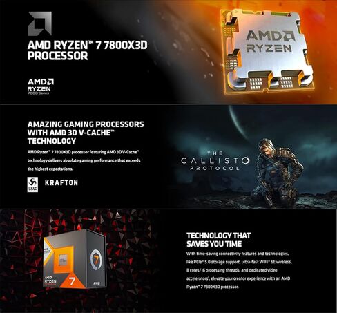معالج INLAND Micro Center AMD Ryzen 7 7800X3D 8-Core16-Thread المكتبي مع اللوحة الأم GIGABYTE X670 AORUS Elite DDR5 PCIe 5.0 WiFi 6E ATX in Saudi Arabia