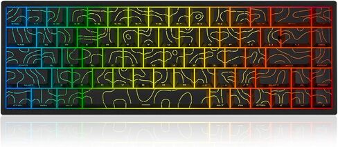 لوحة مفاتيح ألعاب ميكانيكية كريمية بنسبة 60%، لاسلكية 2.4 جيجا/بلوتوث 5.0/USB-C سلكية، مفاتيح خطية 68 مفتاحًا، NKRO قابلة للتبديل السريع، أغطية مفاتيح PBT، إضاءة خلفية LED RGB، قابلة للبرمجة لـ Win/Mac، Mint in Kuwait
